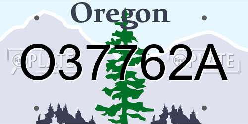O37762A Oregon License Plate
