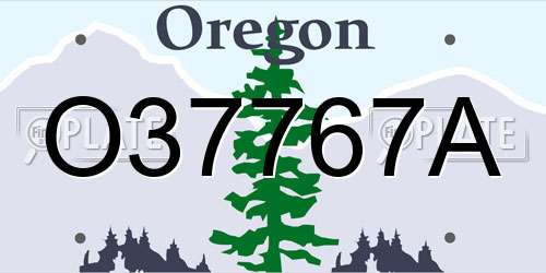 O37767A Oregon License Plate