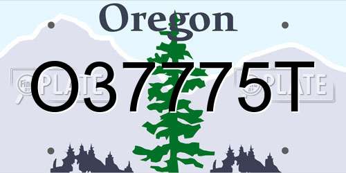 O37775T Oregon License Plate