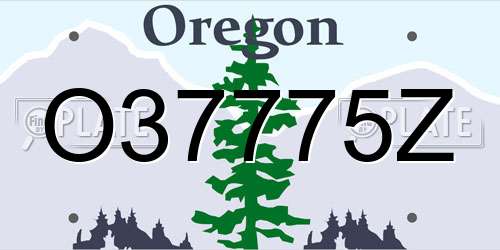 O37775Z Oregon License Plate