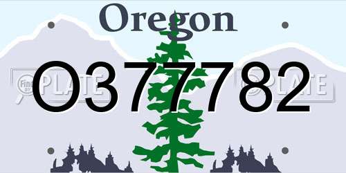 O377782 Oregon License Plate