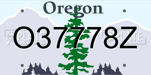 O37778Z Oregon License Plate