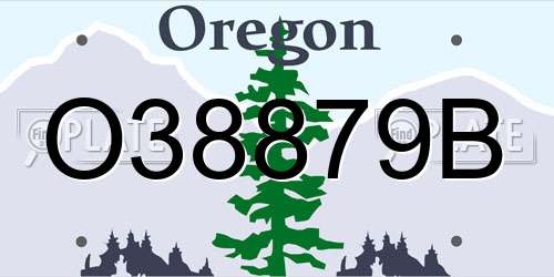 O38879B Oregon License Plate