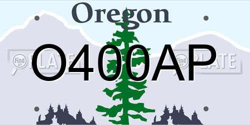 O400AP Oregon License Plate