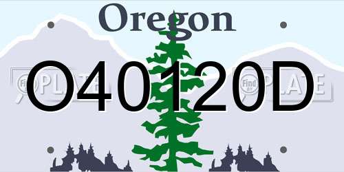 O40120D Oregon License Plate