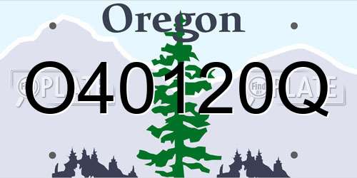 O40120Q Oregon License Plate