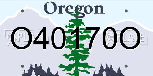 O40170O Oregon License Plate