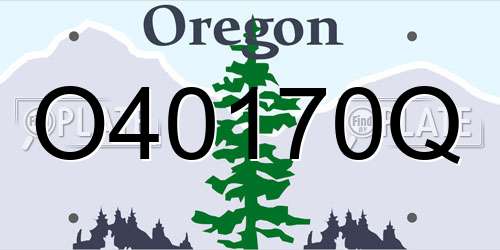 O40170Q Oregon License Plate