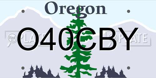 O40CBY Oregon License Plate