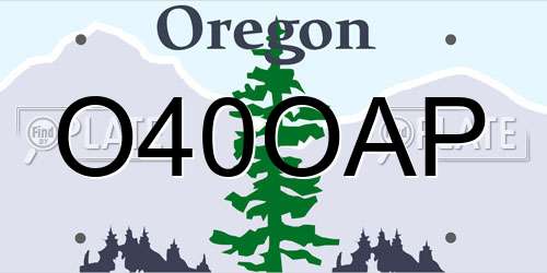 O40OAP Oregon License Plate