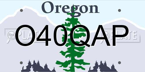 O40QAP Oregon License Plate
