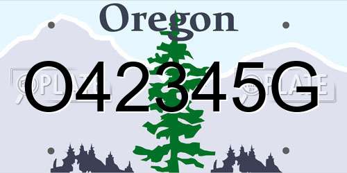 O42345G Oregon License Plate