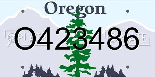 O423486 Oregon License Plate
