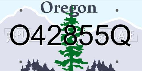 O42855Q Oregon License Plate