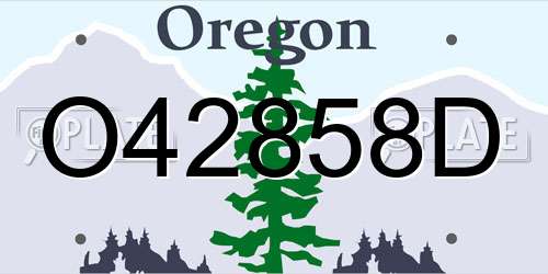 O42858D Oregon License Plate