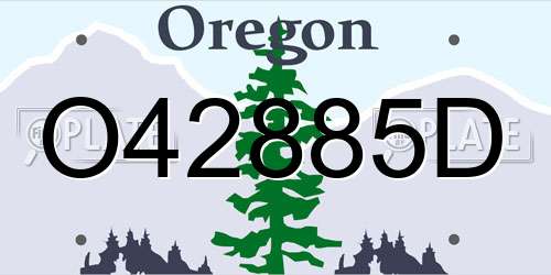O42885D Oregon License Plate