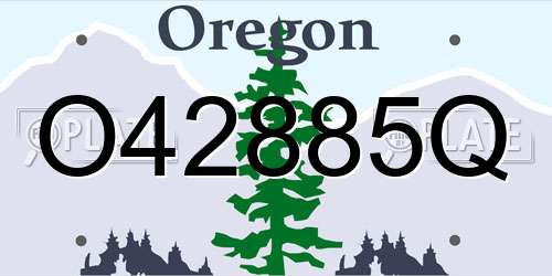 O42885Q Oregon License Plate
