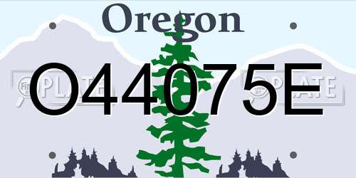 O44075E Oregon License Plate