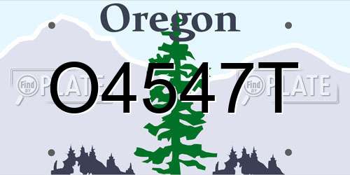 O4547T Oregon License Plate