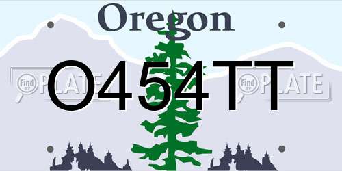 O454TT Oregon License Plate
