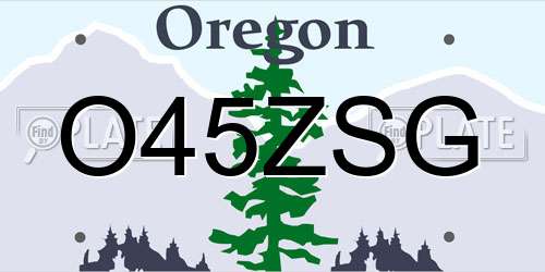 O45ZSG Oregon License Plate