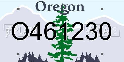 O461230 Oregon License Plate