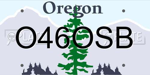 O46OSB Oregon License Plate