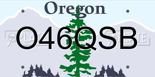 O46QSB Oregon License Plate