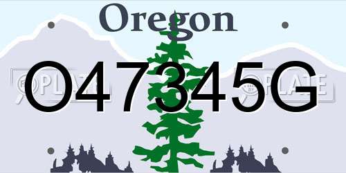 O47345G Oregon License Plate
