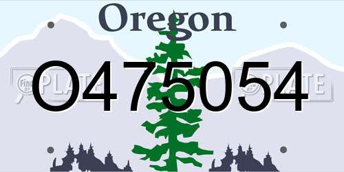 O475054 Oregon License Plate