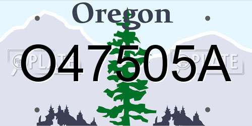O47505A Oregon License Plate