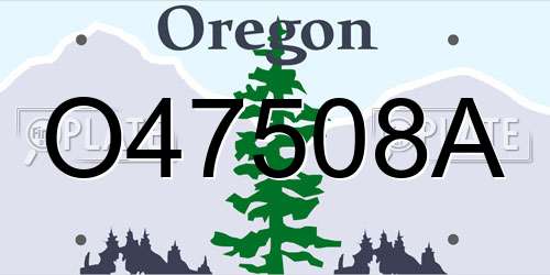 O47508A Oregon License Plate