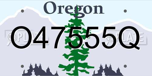 O47555Q Oregon License Plate