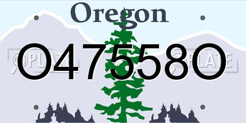 O47558O Oregon License Plate