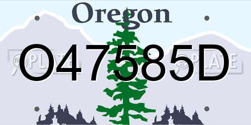 O47585D Oregon License Plate