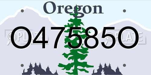 O47585O Oregon License Plate