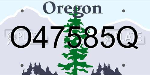 O47585Q Oregon License Plate