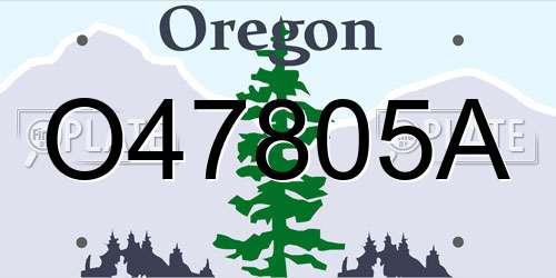 O47805A Oregon License Plate