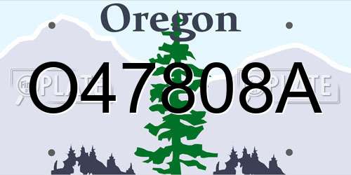 O47808A Oregon License Plate