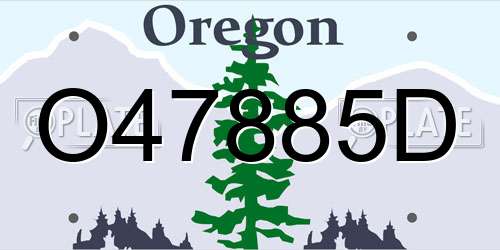 O47885D Oregon License Plate