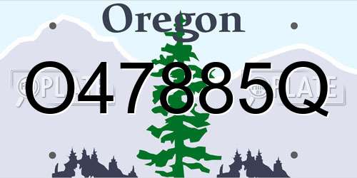 O47885Q Oregon License Plate