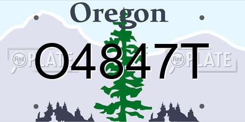 O4847T Oregon License Plate