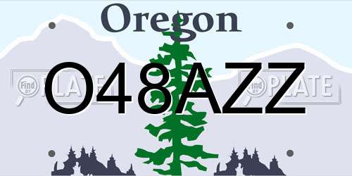 O48AZZ Oregon License Plate