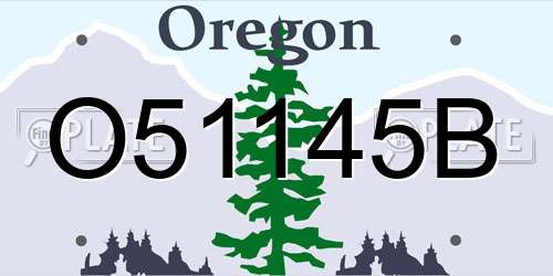 O51145B Oregon License Plate
