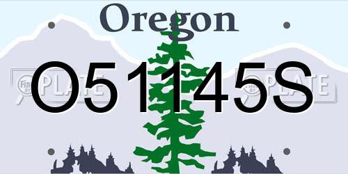 O51145S Oregon License Plate