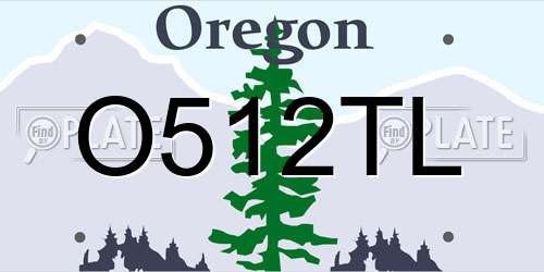 O512TL Oregon License Plate
