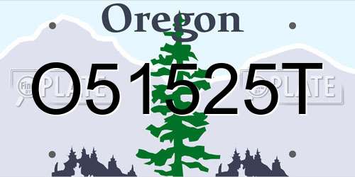 O51525T Oregon License Plate