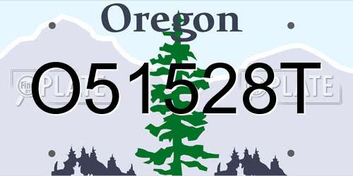 O51528T Oregon License Plate