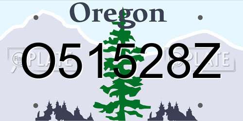 O51528Z Oregon License Plate