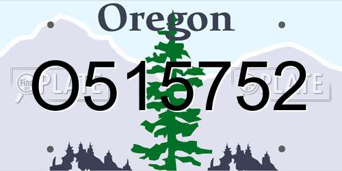 O515752 Oregon License Plate